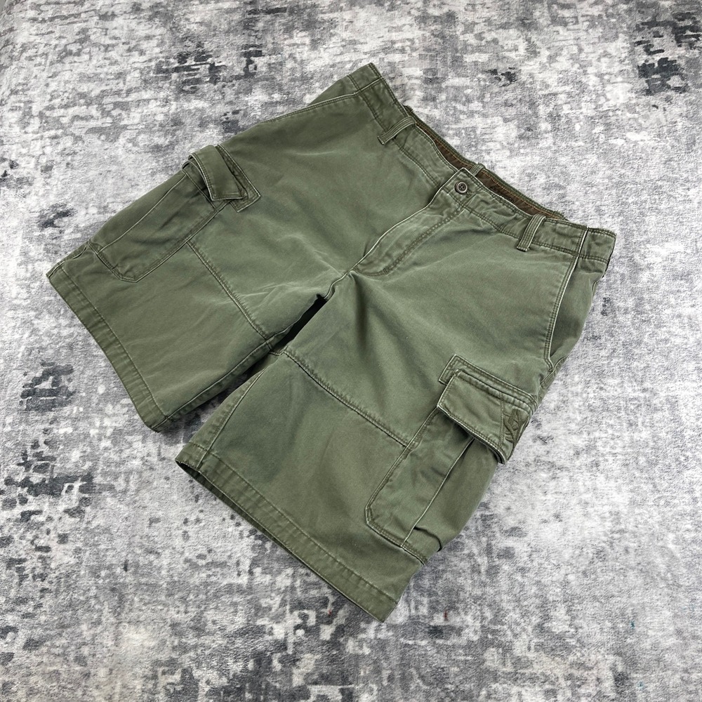 Timberland Men 36 Green Cargo Shorts 100% Cotton Rugged Gorpcore Utility